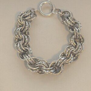 Vintage Silver Tone Heavy Chain Link Bracelet